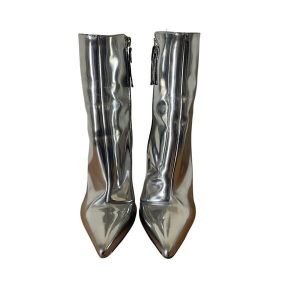 Kurt Geiger Carvela Silver Metallic Stiletto Boots Size 39/ US 8.5 - Picture 3 of 10